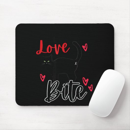 A Cat Bite Means Love, Kitty Valentines  Mousepad (Mit Mouse)