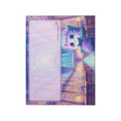 A Cat in the Library Notizblock (Rotiert)