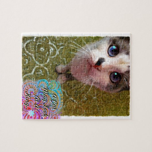 A Cat May Look At A King funny feline Puzzle (Horizontal)