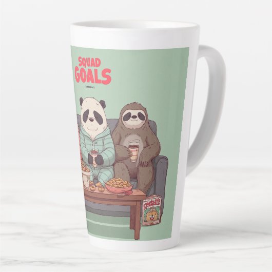 A Cat, Sloth, and Panda's Ultimate Netflix Night Milchtasse (Rechte Ecke)