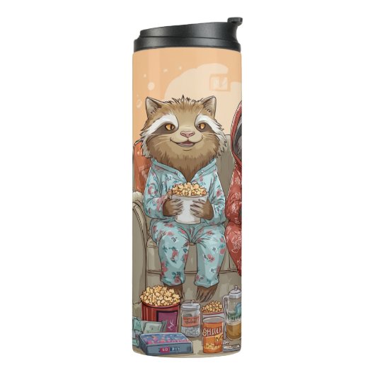 A Cat, Sloth, and Panda's Ultimate Netflix Night Thermosbecher (Nach links gedreht)