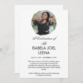 A Celebration Of Life Large Photo & Quote or Psalm Einladung (Vorne/Hinten)