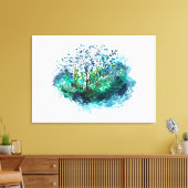 A Certain Shade of Green Watercolours Canvas Print Leinwanddruck (Insitu (Wohnzimmer))