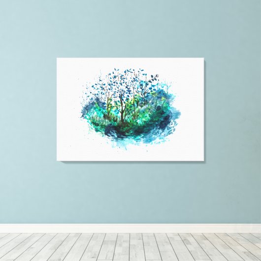 A Certain Shade of Green Watercolours Canvas Print Leinwanddruck (Insitu (Holzboden))