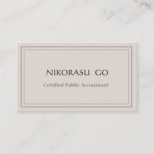 a certified public accountant BUSINESSCARD Visitenkarte (Vorderseite)