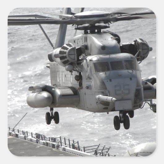 A CH-53E Super-Stallion Hubschrauber Quadratischer Aufkleber (Vorderseite)