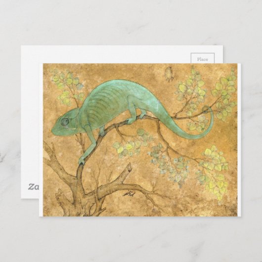 A Chameleon von Ustad Mansur Postkarte (Vorne/Hinten)