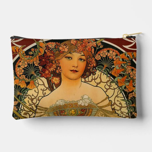 A Charming Art Nouveau Alphonse Mucha Zubehörtasche (Rückseite)