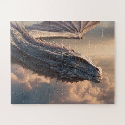 A charming fantasy dragon in a magical landscape puzzle (Horizontal)