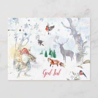 A charming Scandinavian winter gnome Postkarte