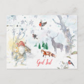 A charming Scandinavian winter gnome Postkarte (Vorderseite)