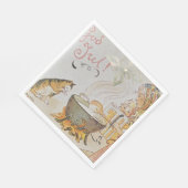 A charming Scandinavian winter scene  Tack Kort Serviette (Ecke)