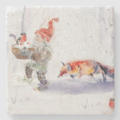 A charming Scandinavian winter scene Tack Kort Steinuntersetzer (Vorderseite)