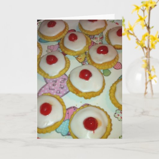 A Cherry Bakewell Tart Karte (Gelbe Blume)