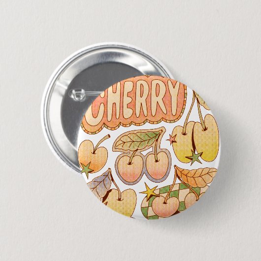 A Cherry / Cherry Illustrations Button (Vorne & Hinten)