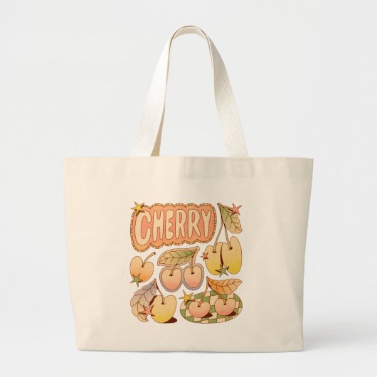 A Cherry / Cherry Illustrations Jumbo Stoffbeutel (Vorne)