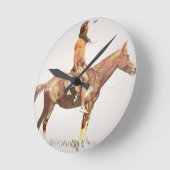 A Cheyenne Brave, 1901 (colour litho) Runde Wanduhr (Winkel)