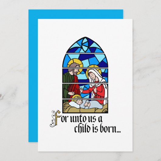 A Child is born Feiertagskarte (Vorne/Hinten)