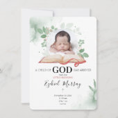 A Child Of God Has Arrived Birth Announcement Card (Vorderseite)