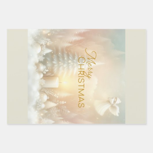 A Christmas Angel Fantasy Snowy Landscape Geschenkpapier Set (Vorderseite)