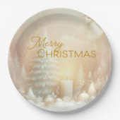 A Christmas Angel Fantasy Snowy Landscape Pappteller (Vorderseite)