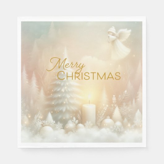A Christmas Angel Fantasy Snowy Landscape Serviette (Vorderseite)