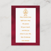 A Christmas Blessing Prayer Card Platzkarte (Rückseite)