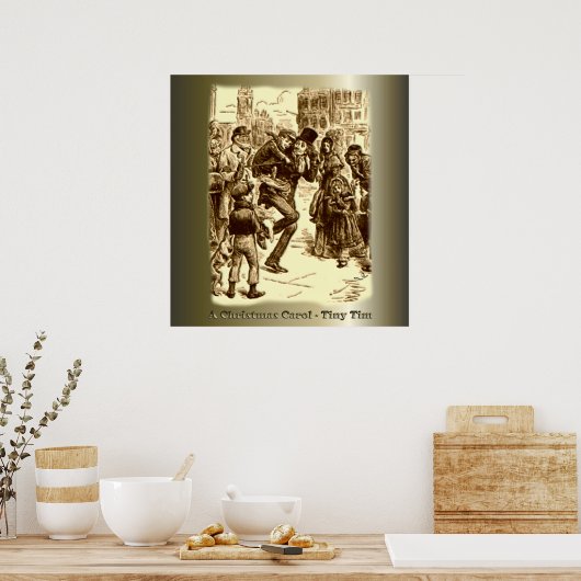 "A Christmas Carol" "Bob Cratchit and Tiny Tim" "T Poster (Küche)
