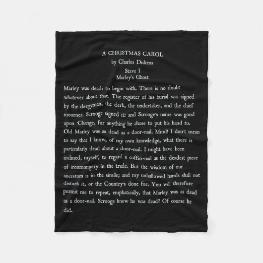 A Christmas Carol Charles Ens Book Reader Gift Fleecedecke (Vorderseite)