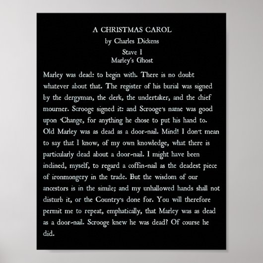 A Christmas Carol Charles Ens Book Reader Gift Poster (Vorne)