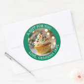 A  Christmas Cupcake Personalized Food Label Runder Aufkleber (Umschlag)