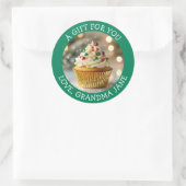 A Christmas Cupcake Personalized Food Label Runder Aufkleber (Tasche)