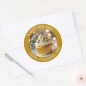 A  Christmas Cupcake Personalized Food Label Runder Aufkleber (Umschlag)