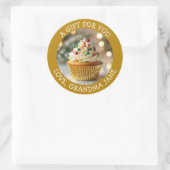 A  Christmas Cupcake Personalized Food Label Runder Aufkleber (Tasche)