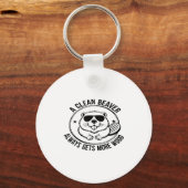 A Clean Beaver Always Gets More Wood Adults Joke M Schlüsselanhänger (Vorderseite)