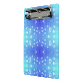 A clipboard featuring a blue and teal bokeh patter mini klemmbrett (Gewinkelt2)