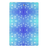 A clipboard featuring a blue and teal bokeh patter mini klemmbrett (Rückseite)