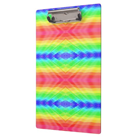 A clipboard with a colorful, kaleidoscopic rainbow klemmbrett (Links)
