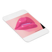 A close-up digital art of glossy pink lips adorned magnet (Rechte Seite)