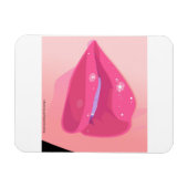 A close-up digital art of glossy pink lips adorned magnet (Horizontal)