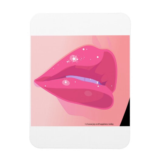 A close-up digital art of glossy pink lips adorned magnet (Vertikal)