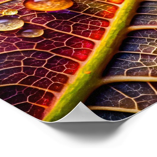 A close-up of a vibrant, textured leaf poster (Ecke)
