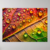 A close-up of a vibrant, textured leaf poster (Vorne)