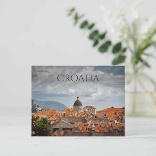 A Cloudy Day in Dubrovnik Croatia Postkarte (Stehend Vorderseite)