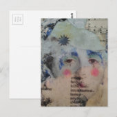 A Clown Face Abstract mixed media collage Postcard Postkarte (Vorne/Hinten)
