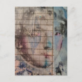 A Clown Face Abstract mixed media collage Postcard Postkarte (Vorderseite)