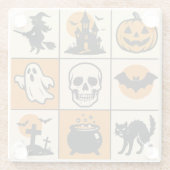 A coaster with various Halloween-themed images Glasuntersetzer (Rückseite)