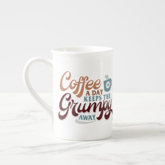 A Coffee a Day for Coffee Lover Gift Porzellantasse (Links)