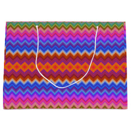 A colorful gift bag with a zigzag pattern große geschenktüte