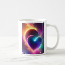 A colourful romantic heart in space. AI  Kaffeetasse